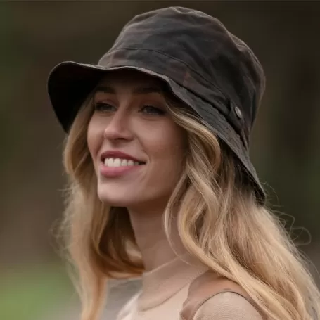 Boné Oxford Blue Bush Tartan Honey Waxed Boné Oxford Blue Bush Tartan Honey Waxed