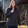 Jaqueta Oxford Azul Countrygirl Marrom Encerada