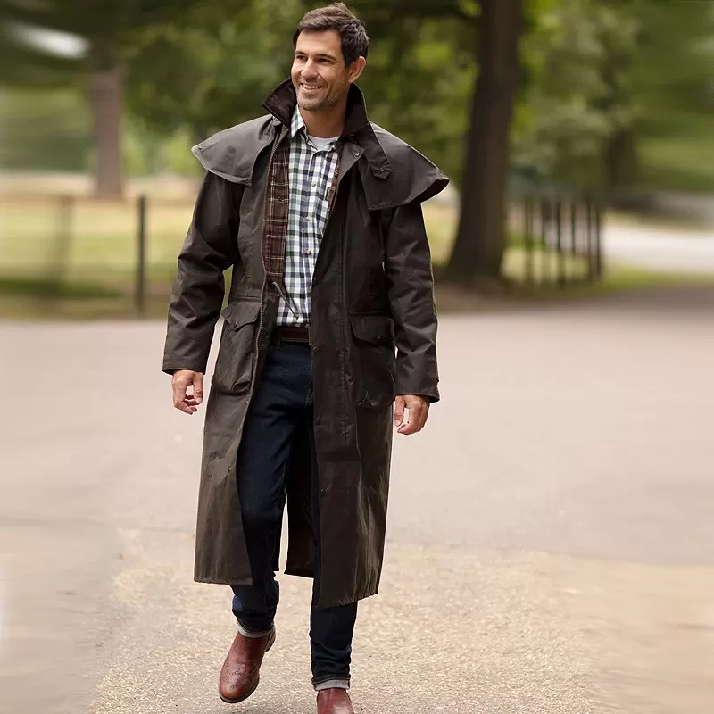 Capa Oxford Azul Deluxe Outback Verde-oliva Escuro Encerada Capa Oxford Azul Deluxe Outback Verde-oliva Escuro Encerada