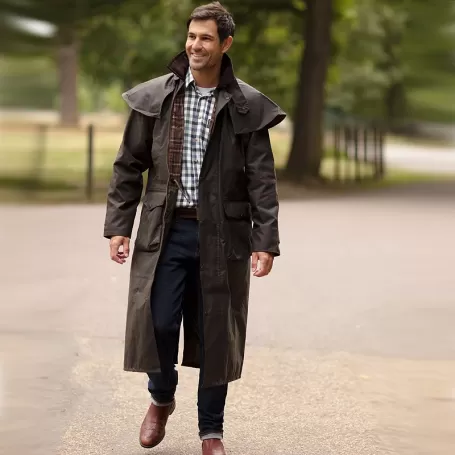 Capa Oxford Azul Deluxe Outback Verde-oliva Escuro Encerada Capa Oxford Azul Deluxe Outback Verde-oliva Escuro Encerada