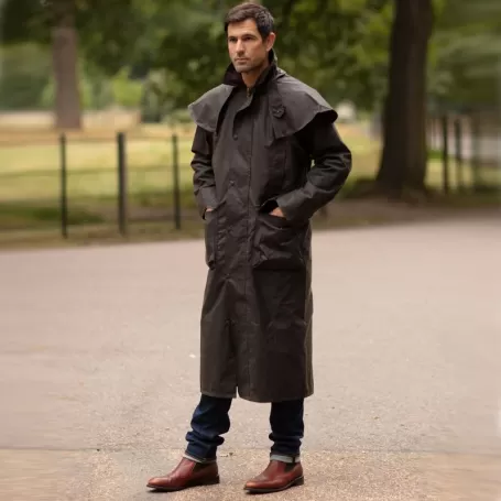 Capa Oxford Azul Deluxe Outback Verde-oliva Escuro Encerada