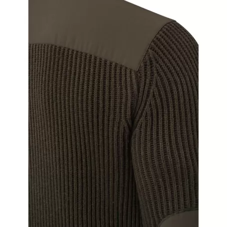 Suéter técnico Beretta Dover com meio zíper, musgo e casca marrom