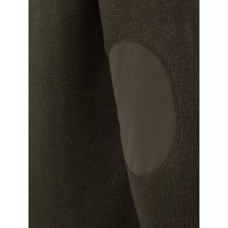 Suéter técnico Beretta Kent com decote em V em Moss & Brownbark