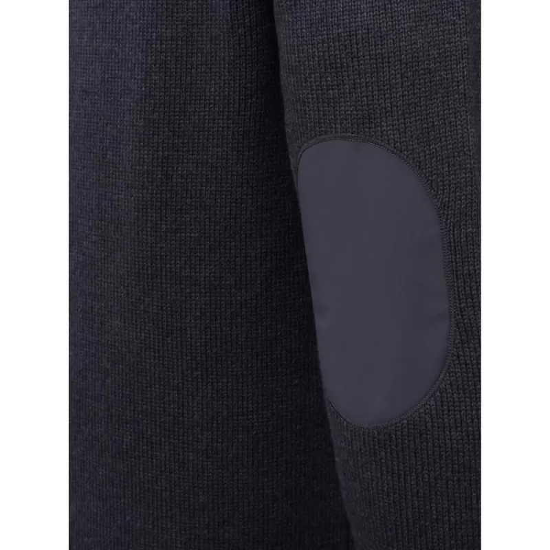 Suéter técnico Beretta Kent com decote em V, cor ébano