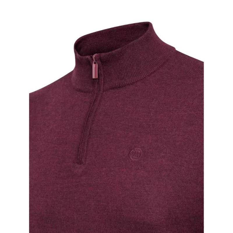 Suéter Beretta Spirit Meio Cordovan Merino Meio Zíper