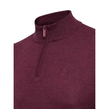 Suéter Beretta Spirit Meio Cordovan Merino Meio Zíper