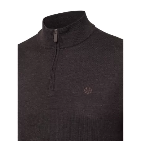 Jersey Beretta Meio Zíper Merino Meio Casca Marrom