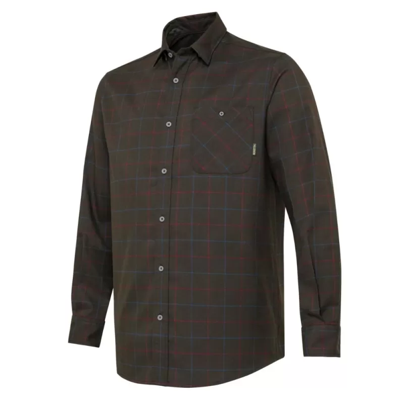 Camisa Beretta Stretch Jargo Bark & Burgundy Check Camisa Beretta Stretch Jargo Bark & Burgundy Check