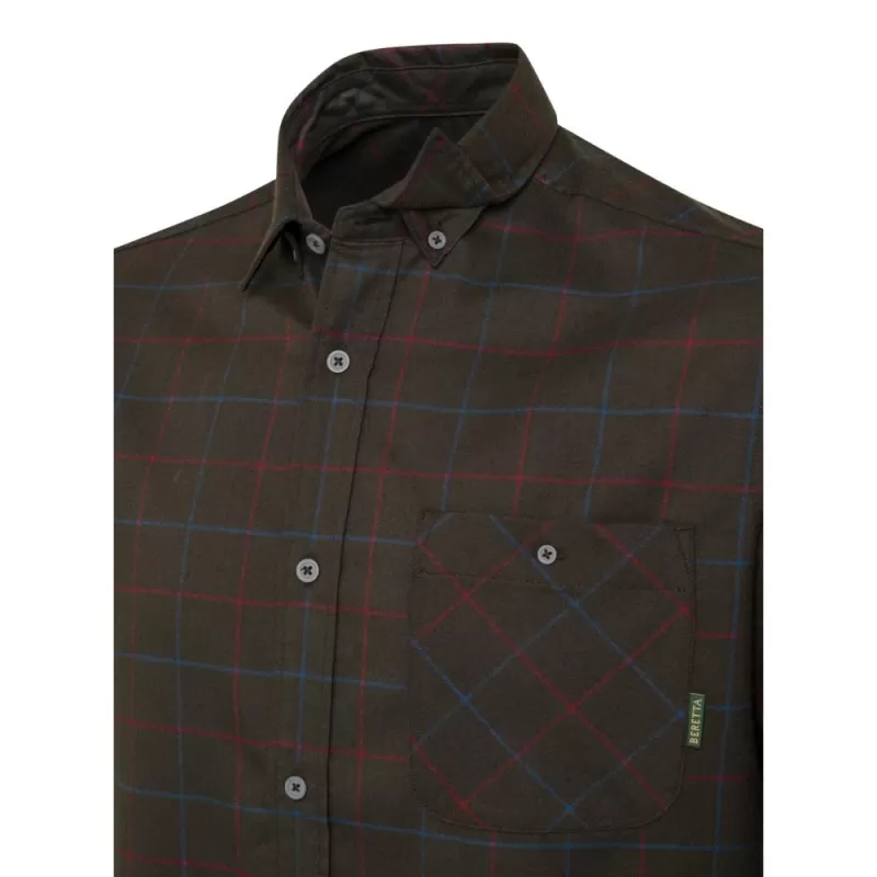 Camisa Beretta Stretch Jargo Bark & Burgundy Check