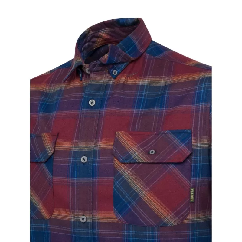 Camisa de flanela Beretta Cadet xadrez bordô