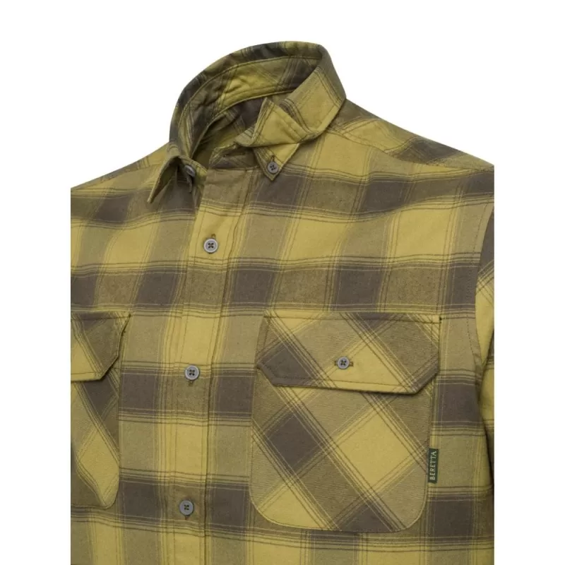 Camisa de flanela xadrez musgo Beretta Cadet