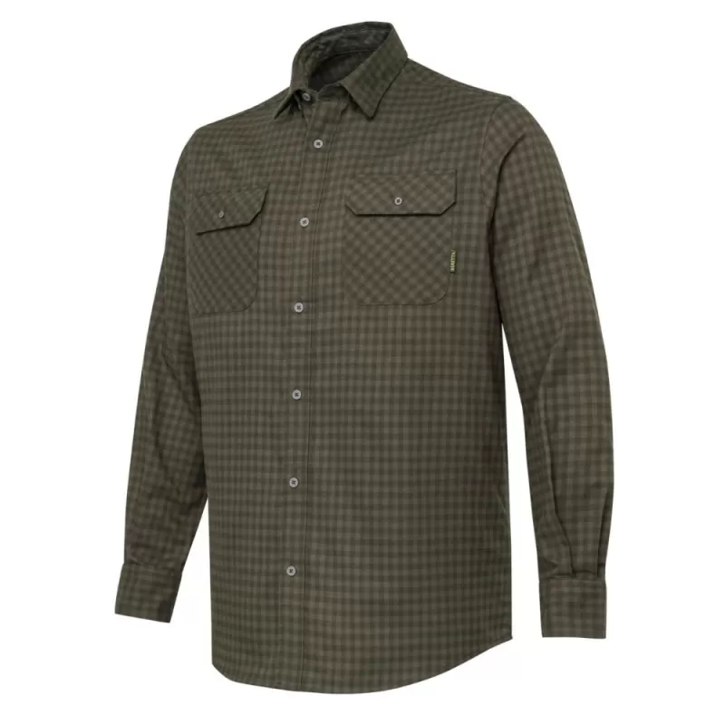 Camisa de flanela Beretta Cadet xadrez verde e marrom Camisa de flanela Beretta Cadet xadrez verde e marrom