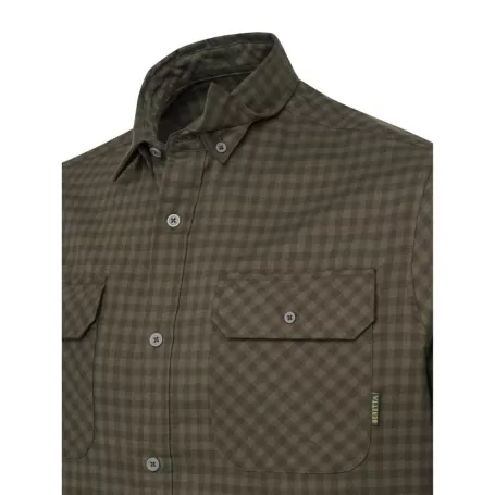 Camisa de flanela Beretta Cadet xadrez verde e marrom