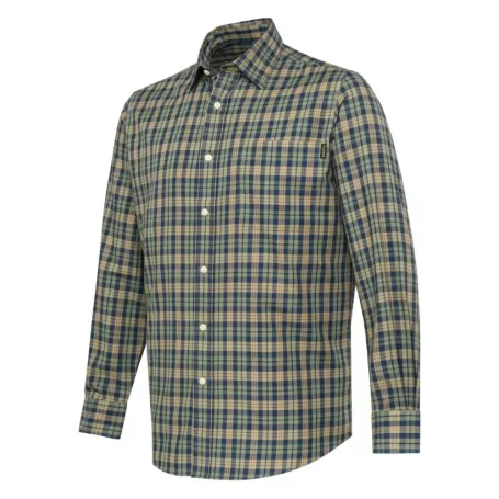 Camisa Beretta Bryggen Azul e Xadrez Areia Camisa Beretta Bryggen Azul e Xadrez Areia
