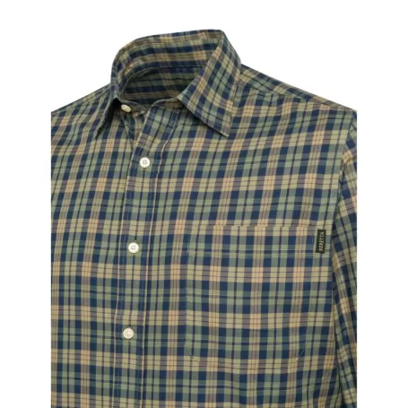 Camisa Beretta Bryggen Azul e Xadrez Areia