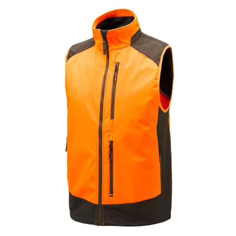 Colete Beretta Softshell Butte Laranja e casca marrom