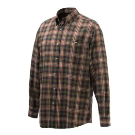 Beretta Camisa con botones de franela de madera Tobacco