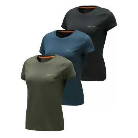 Conjunto de 3 camisetas Beretta em musgo e azul eclipse e preto Conjunto de 3 camisetas Beretta em musgo e azul eclipse e preto