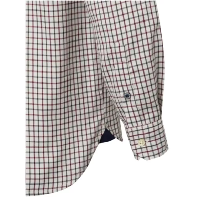 Camisa de manga comprida xadrez verde e marfim Beretta Ellis