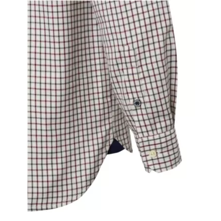 Camisa de manga comprida xadrez verde e marfim Beretta Ellis