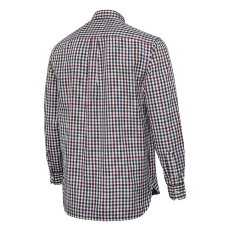 Camisa de manga comprida Beretta Ellis xadrez branco e bordô