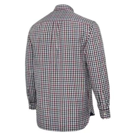 Camisa de manga comprida Beretta Ellis xadrez branco e bordô