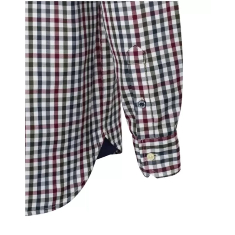 Camisa de manga comprida Beretta Ellis xadrez branco e bordô