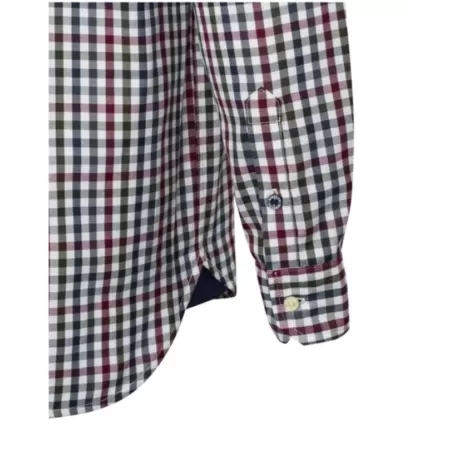 Camisa de manga comprida Beretta Ellis xadrez branco e bordô