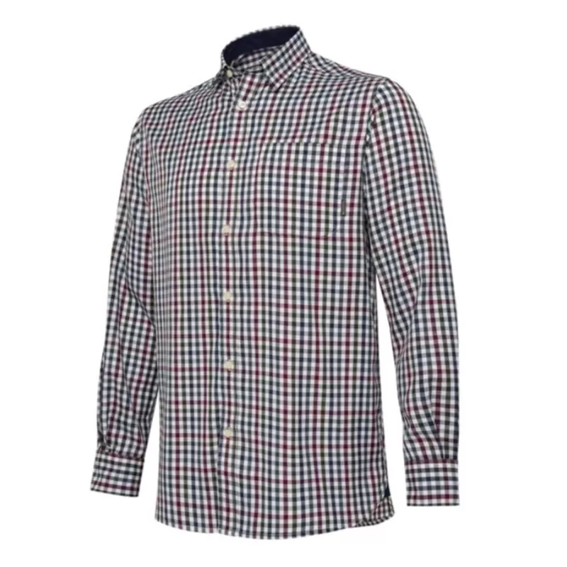 Camisa xadrez branca e bordô Beretta Ellis LS Camisa xadrez branca e bordô Beretta Ellis LS
