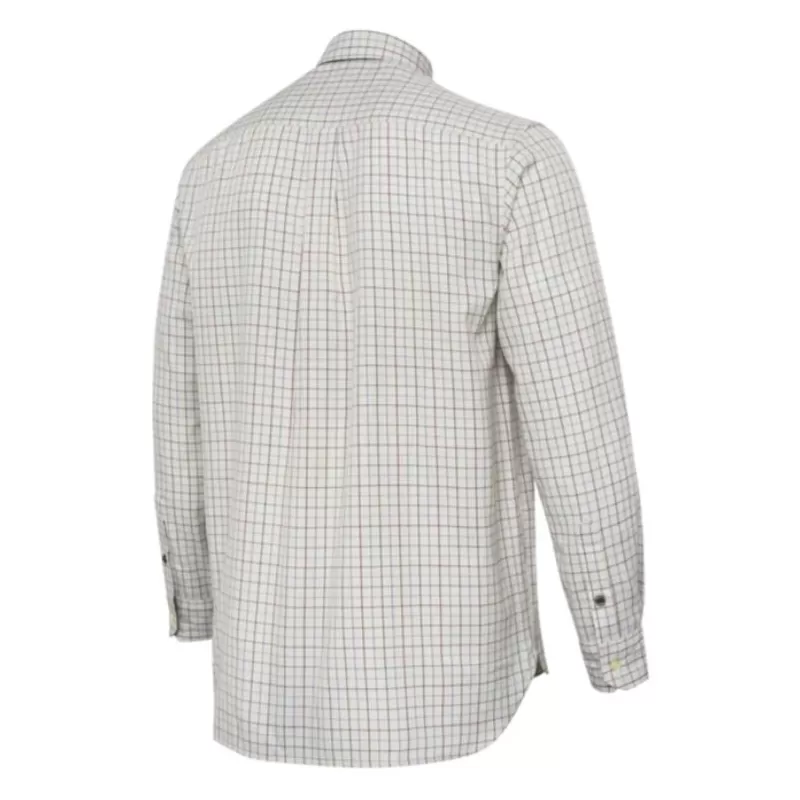 Camisa de manga comprida Beretta Charlow xadrez marfim e azul