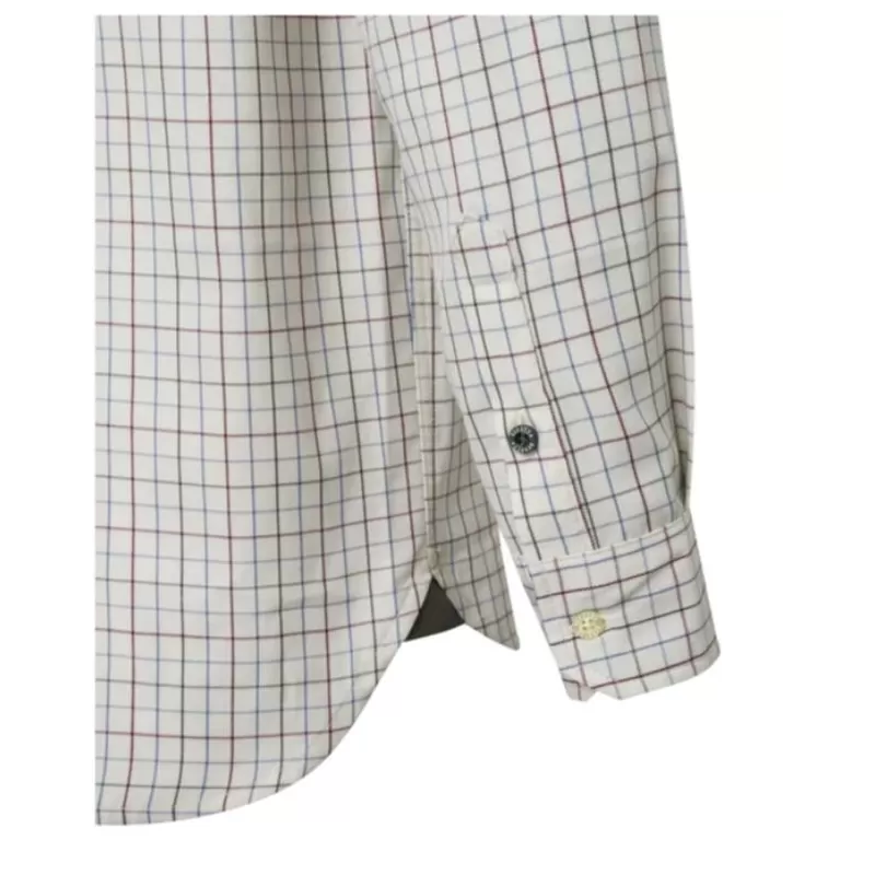 Camisa de manga comprida Beretta Charlow xadrez marfim e azul