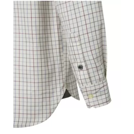 Camisa de manga comprida Beretta Charlow xadrez marfim e azul