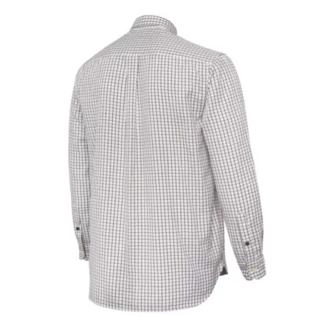 Camisa de manga comprida xadrez branca e verde Beretta Charlow