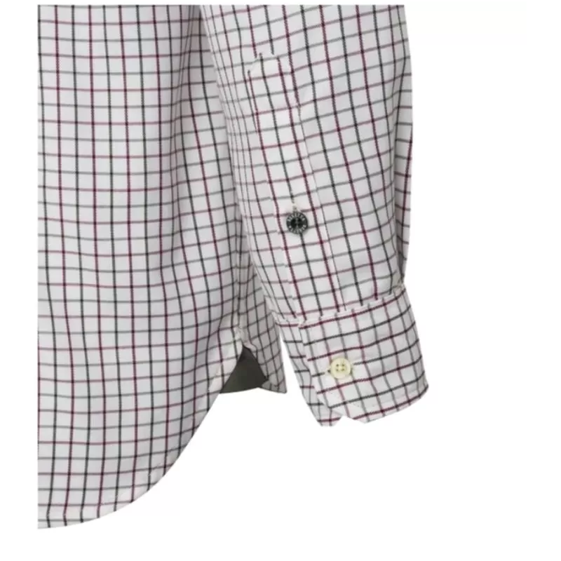 Camisa de manga comprida xadrez branca e verde Beretta Charlow