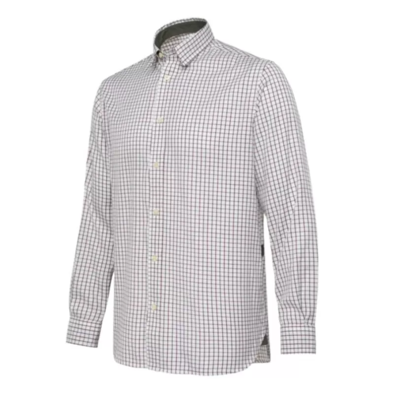 Camisa de manga comprida xadrez branca e verde Beretta Charlow Camisa de manga comprida xadrez branca e verde Beretta Charlow