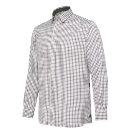 Camisa de manga comprida xadrez branca e verde Beretta Charlow Camisa de manga comprida xadrez branca e verde Beretta Charlow