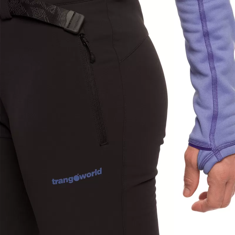 Trangoworld PANT. LARGO CAUSIAT NEGRO/MORADO