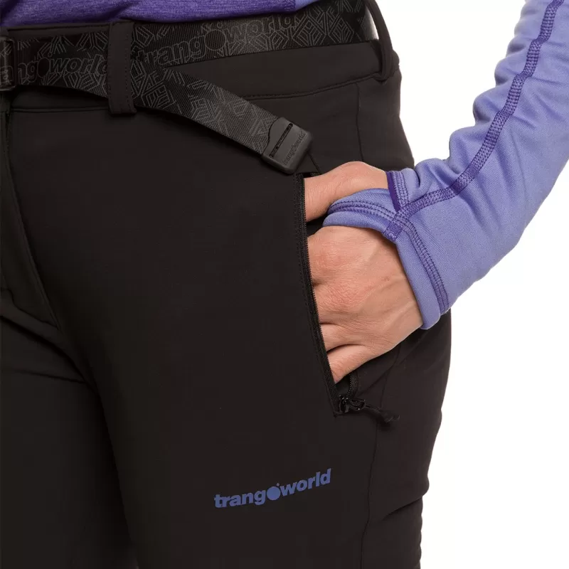 Trangoworld PANT. LARGO CAUSIAT NEGRO/MORADO