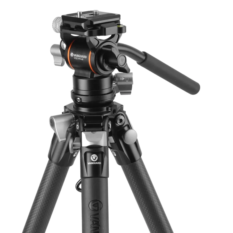 Tripé de vídeo compacto de carbono Vanguard Alta Pro 3VLT 235CV10, cabeça esférica Veo PV-10