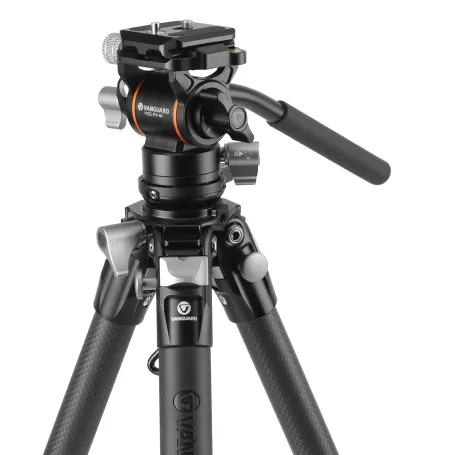 Tripé de vídeo compacto de carbono Vanguard Alta Pro 3VLT 235CV10, cabeça esférica Veo PV-10
