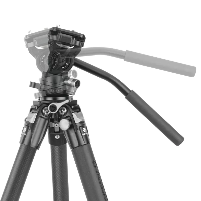 Tripé de vídeo compacto de carbono Vanguard Alta Pro 3VLT 235CV10, cabeça esférica Veo PV-10