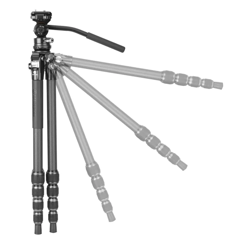 Tripé de vídeo compacto Vanguard Alta Pro 3VLT 235CV12 Carbon, cabeça esférica Veo PV-12