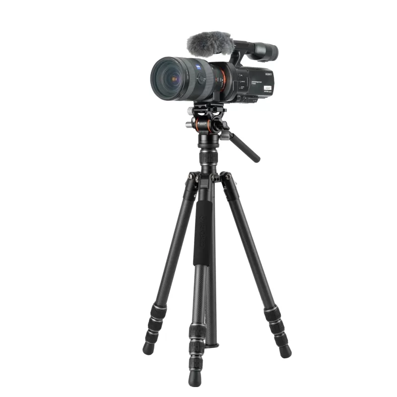 Tripé de viagem Vanguard Vanguard Vesta GO 234CV10 Carbon, cabeça de vídeo
