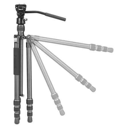 Tripé de viagem Vanguard Vanguard Vesta GO 234CV10 Carbon, cabeça de vídeo