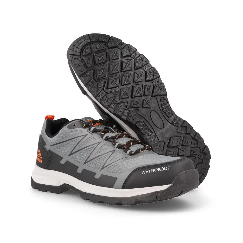 Calçado de caminhada masculino Paredes Velefique cinza durável + mochila grátis