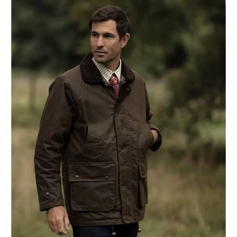 Jaqueta Oxford Azul Kingsbridge Caramelo Encerada Jaqueta Oxford Azul Kingsbridge Caramelo Encerada