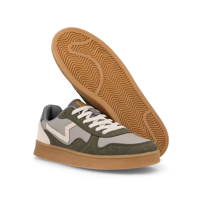 Tênis casual masculino Paredes Alkiza cáqui