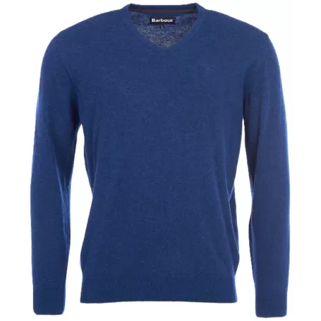 Barbour Essential lã de cordeiro gola V azul profundo Barbour Essential lã de cordeiro gola V azul profundo
