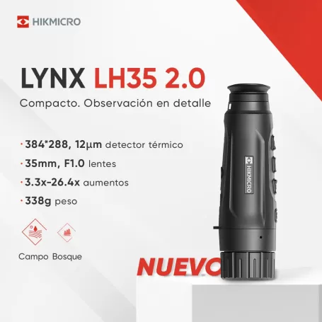 Monocular Térmico HikMicro LYNX Pro LH35 2.0 384X288, 20Mk. 1.800 mt.