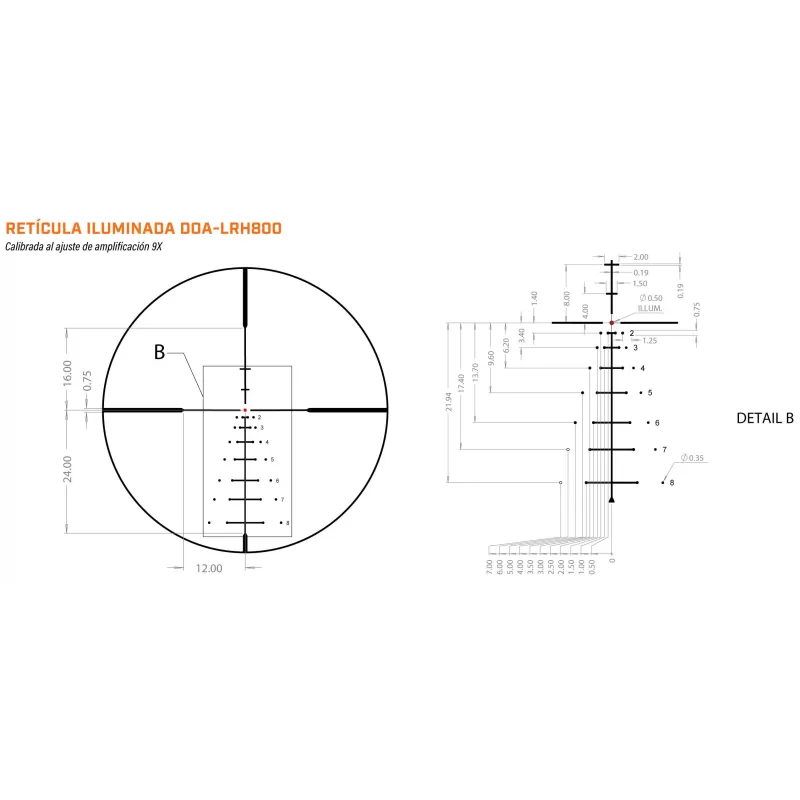 Mira iluminada BUSHNELL R5 4-12x40 com foco lateral SFP DOA-LRH800